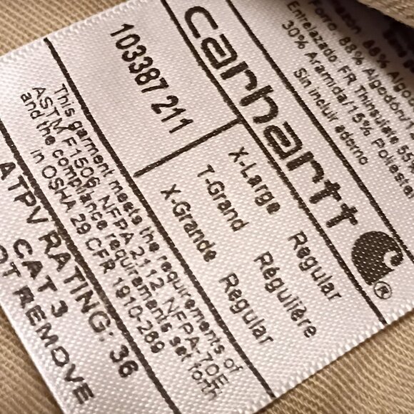 Carhartt Vest for Men XL Brown, FR Fire Resistant Duck Insulated Workwear - Picture 4 of 8